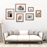 TWING 4x6 Picture Frames Set of 6, Rustic Farmhouse Picture Frame 3x5 with Mat or 4x6 Without Mat, Tabletop Display and Wall Mounting Home Decorative collage picture Photo Frames Wood Brown,Walnut TWING