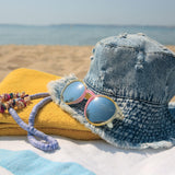 MECCANIXITY 10OZ Denim Fabric, 57 Inch Stretch Cotton Denim Material 2 Yard by The Yard for Sewing Quilting Clothes Fabric DIY Craft,Light Blue MECCANIXITY