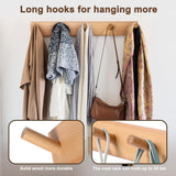 evory 2 Pack Coat Rack Wall Mount, 17 Inch Coat Hooks for Hanging, Wooden Wall Hooks Rack Coat Hanger for Purse Clothes Jacket Backpack in Entryway Mudroom Bathroom Kitchen, Beech Wood evory