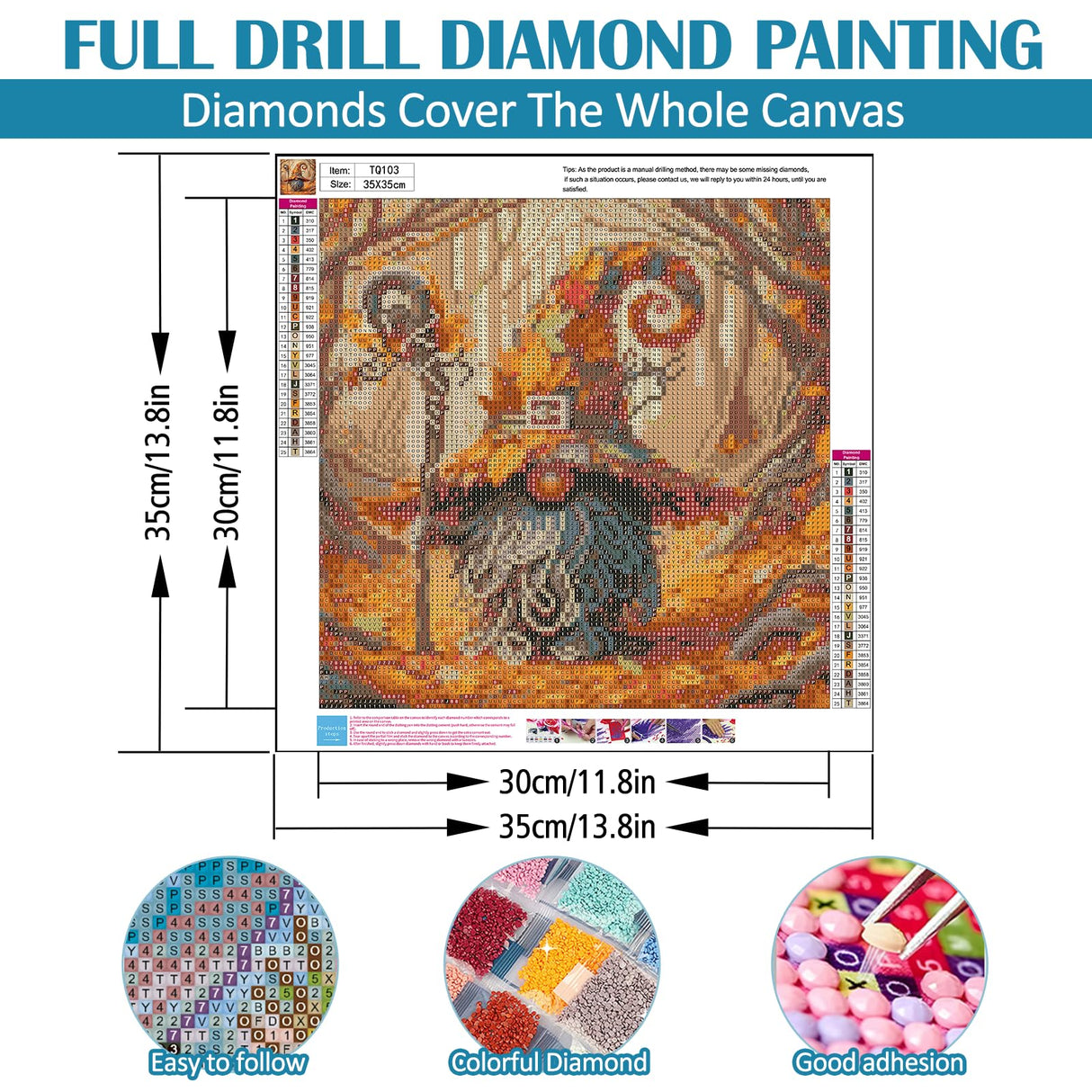 Autumn Forest Gnome Tree Diamond Art Kits for Adults, 5D Diamond Painting Kits for Adults Beginners, DIY Full Round Drill Diamond Dot Painting Gem Art Kits for Adult, Home Wall Decor 13.8x13.8 Inch VCLKDIY
