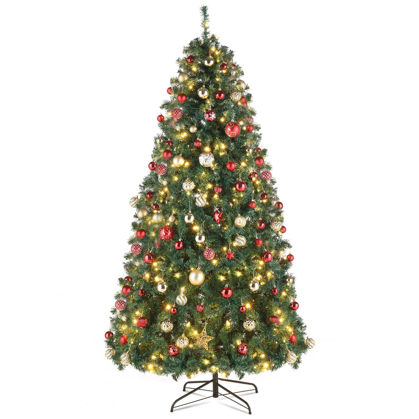 10FT Pre-Lit 1200 LED Lights 10 Modes Color Changing Christmas Pine Tree, 5090 Branches Artificial Festive Party Holiday Fake Multicolored Xmas Tree for Home, Office, Includes Stand