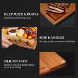 Empune Bamboo Cutting Board Set, Wood Cutting Boards for Kitchen with Holder Wooden Chopping Board for Meal Prep & Serving Empune