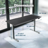 Vari ComfortEdge Adjustable Height Desk 72x30 Inches - Varidesk Black Electric Standing Desk- Sloped Ergonomic Front Edge - Sturdy T-Style Legs, Easy Vari