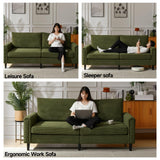 Brelice 80" Loveseat Sofa, Corduroy Couch for Living Room, 24.4" Extra Deep Seats, Mid Century Modern Oversized Love Seat for Bedroom, Office, Apartment and Small Space(Green) Brelice