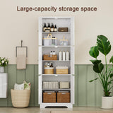 ChooChoo Tall Bathroom Storage Cabinet with 6 Doors, Freestanding Floor Cabinet with Adjustable Shelves, White Pantry Cabinet for Bathroom, Kitchen, Laundry Room ChooChoo