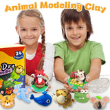 Air Dry Clay Kit,24 Colors Modeling Clay with 5 Sculpting Tools,4 Plastic Balls,Ball Chains and Tutorials,Foam Clay,Model Magic Clay - DIY Present for Boys & Girls NafuXiaJJia