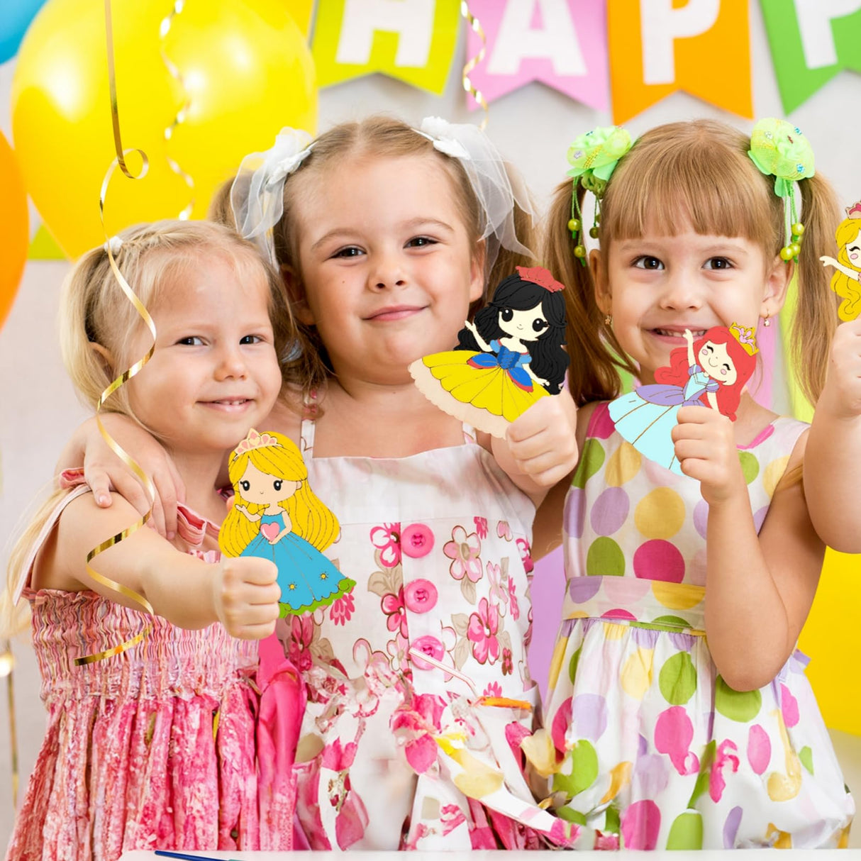 VENUSFIT Princess Party Favors - 12 PCS Princess Birthday Party Supplies - Princess Bubbles & Paint Crafts - Princess Birthday Decorations Goodie Bags Gifts Prizes for Kids Girls Toddler VENUSFIT