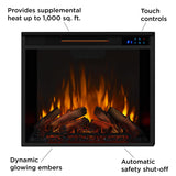 Real Flame Anika 49" Electric Fireplace with Mantel for Living Room or Bedroom, Replaceable Fireplace Insert Heater, Realistic Log and Flame Effect, Remote Control, Timer, White Real Flame