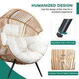 Shintenchi Wicker Outdoor Rattan Patio with Cushion,Oversized Patio Lounge with Cushion Basket Seat for Indoor Living Room Bedroom Outside Backyard Balcony Shintenchi