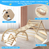 Pikler Triangle Set for Baby Climbing Toy Indoor Playground for Kid | Montessori Learning Toy with Arch, Ramp, and Climbing Triangle | Indoor Outdoor Playground Climbing Toys for Toddlers PLYFOU