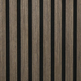 HOMCOM 4 Pack 3D Faux Wood Wall Panels, 24" x 24" Sound Absorbing Acoustic Panels, Wood Slat Wall Panels for Interior Wall Decor, Ceiling, Walnut HOMCOM