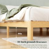 ZIYOO 12 Inch Twin Size Natural Bamboo Platform Bed Frame, Modern Minimalist Design, Easy Assembly, Heavy Duty Support, No Box Spring Needed ZIYOO
