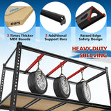 DurayLoly 55" W Storage Shelves, 2040LBS Garage Shelving Heavy Duty, 4-Tier Heavy Duty Shelving, Adjustable Metal Shelving Unit for Garage, Warehouse, Pantry, Kitchen, 55" W × 24" D × 60" H, Black DurayLoly