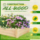 Brightpeak 8 FT Outdoor Wooden Raised Garden Bed, Elevated Planting Planter Box Kit for Flowers/Vegetables/Herbs in Backyard/Patio/Outdoor, Natural Brightpeak