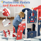 Nyeekoy 9-in-1 Castle Amusement Playground Playhouse, Indoor Outdoor Playset for Toddlers Age 1-3, Backyard Climber Play Set Slide for Kids Baby (Blue) Nyeekoy