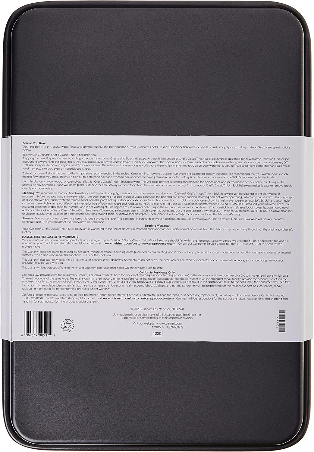 Cuisinart AMB-15BS 15-Inch Chef's Classic Nonstick Bakeware Baking Sheet, Silver Cuisinart