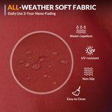 Poteban Patio Furniture Set, 7 Pieces Outdoor Modular Conversation Set Wicker Sectional Sofa for All Weather Rattan Patio Couch for Porch Garden Backyard Balcony Poolside (Red) Poteban