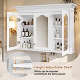 Virubi Medicine Cabinet with Mirror, 40" x 28" Wall Mounted Bathroom Storage Cabinet with Glass Doors and Adjustable Shelves, Over The Toilet Storage Cabinet Virubi