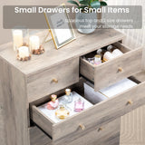 Karl home Grey 4 Drawer Dresser for Bedroom, Modern Wood Dresser Chest of Drawers, Rustic Bedroom Dressers Nightstand, Anti-Tipping Device, Rose Gold Metal Handle, Living Room, Hallway, Office Karl home