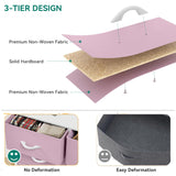 YITAHOME Fabric Dresser for Bedroom, Tall Storage Dresser with 8 Drawers, Black Dresser & Chest of Drawers, Storage Drawer Organizer for Closet(Rose Pink) YITAHOME