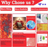 Axquilon Christmas Diamond Art Kits for Adults - Bibble Diamond Painting Kits for Adults, 5D Round Full Drill DIY Christmas Gem Art Paint by Diamonds 14x14 inch Axquilon