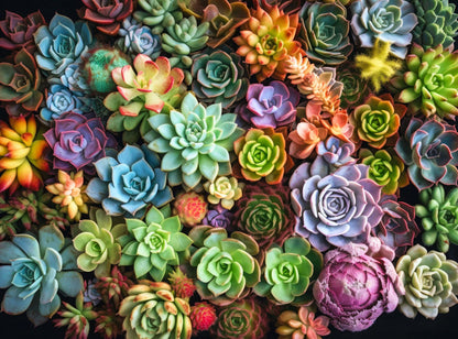 Cross & Glory - Succulent Symphony - 1000 Piece Jigsaw Puzzle for Adults | Premium Quality | Colorful Artwork Puzzle | Brain Teasing Fun & Perfect Wall Art