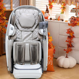 Alfine A688 Heaven Duet Massage Chair-4D & 3D Dual-Mechanism Zero Gravity Recliner with Yoga Stretch and Electric Automatic Footrest Extension-Full Body Relaxation, 20 Modes, AI Voice Control (Beige) Alfine