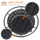 Yaheetech Fire Pit 36in Outdoor Wood Burning Fire Pits Wood Large Fire Bowl for Outside BBQ Bonfire Patio with Mesh Spark Screen, Poker and Rain Cover Yaheetech