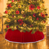 Christmas Tree Collar Red Velvet Folable Christmas Tree Ring Tree Skirt for Artificial Trees Base Stand Cover Christmas Tree Decoration Hxezoc