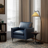 TYBOATLE Accent Chairs Set of 2, Faux Leather Chairs, Mid Century Modern Comfy Living Room Chairs, Cozy Office Reading Chair, Reception Armchairs for Office, Bedroom, Waiting Room (Blue) (1) TYBOATLE