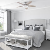 Honeywell Ceiling Fans Carmel Modern 48 Inch Ceiling Fan with Light, Remote Control Fan, LED Indoor Fan with 5 Blades, Gray Oak and Brown Chestnut Blade Finish Options, Silver (51627-01) Honeywell