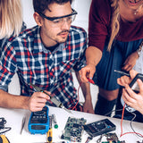 Welding Soldering Iron with Thermostatic Digital-Controlled and LCD Screen Display, 60 W Temperature Adjustable 180℃/356℉-480℃/896℉ with 5 PCS Soldering Bits, 2 Soldering Iron Stands & 1 Sponge IMAGE