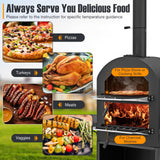 Giantex Pizza Oven Outdoor - Wood Fired Pizza Oven with 2 Side Tables, Pizza Stone, Pizza Peel, Cover, Cooking Grids, Pizza Maker on Wheels for Outside Charcoal Grill Backyard Party Camping Giantex