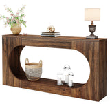 Tribesigns Console Table, 63 Inches Narrow Sofa Entryway Table with 2-Tier Storage Shelf, Wood Hallway Behind Couch Table Accent Table for Living Room, Rustic Brown Tribesigns