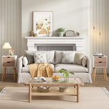 JAXPETY Nightstands Set of 2, Night Stand with Drawers, Bedside Tables with Solid Wood Legs and Large Storage Space, End Table, Side Table, for Bedroom, White JAXPETY