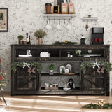 TIMWNER Fireplace TV Stand for TVs Up to 70", Entertainment Center with Fireplace Includes 12 Color Light Options, Black TV Stands for Living Room, Bedroom, 58 inch TV Stand TIMWNER