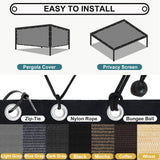 Shade&Beyond Customized Size 90% Sun Shade Cloth with Grommets, 08' X 12' Pergola Shade Cover Canopy, Mesh Tarp Sun Screens for Patio, Outdoor, Garden, Backyard, Light Gray, GN02 Shade&Beyond