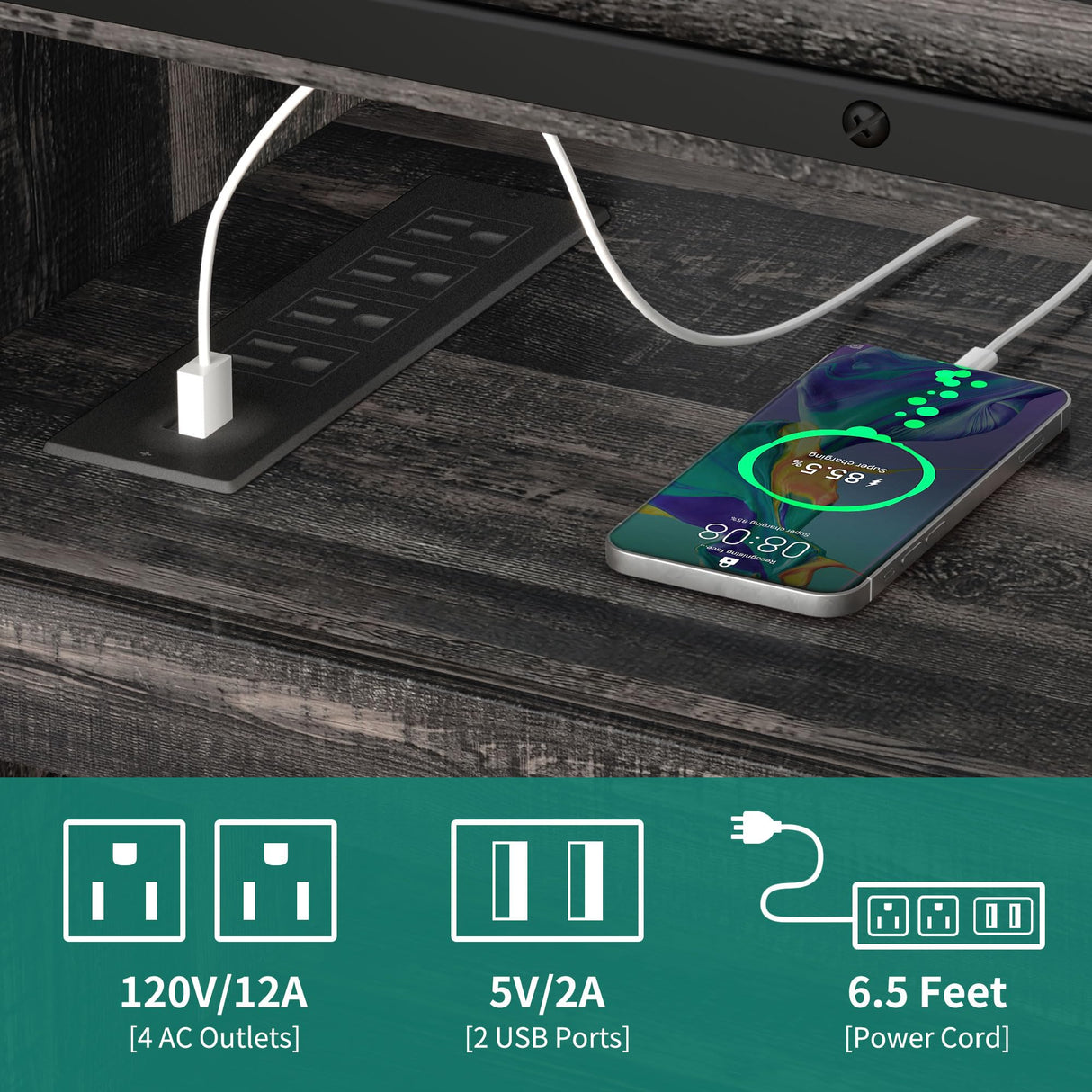 YITAHOME Farmhouse TV Stands for 75 Inch TV with Power Outlets, Entertainment Center with Sliding Barn Doors and Adjustable Shelves, TV Cabinet Media Console Table for Living Room, Dark Rustic Oak YITAHOME