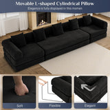 DAMAIFROM Modular Sectional Loveseat Sofa Cloud Boneless Couch, Modern Sleeper Sofa for Customizable Living Spaces, Cozy Modular Couch for Indoor Room, No Assembly Required, Black DAMAIFROM