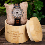 Vikingenes Men's Personalized Wooden Watch – Engraved Wood Watch for Him, Unique Mens Gift, Personalized Wooden Watch, Natural Wood Wristwatch, Personalized Men's Birthday Gift Vikingenes