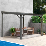 Domi 8' x10' Lean to Gazebo with Upgraded Drainage System, Wall Mounted Gazebo Hardtop Galvanized Steel Sloping Roof for Patio Deck Backyard Lawn Party（Gray） domi outdoor living