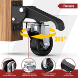 Heavy Duty Workbench Casters 3 Inch Retractable Casters with Lifting and Lowering Function 360° Rotation Ideal for Workbenches or Other Equipment Maximum Load of 1100 lbs HOLKIE
