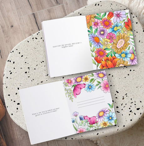 Beautiful Adult Coloring Book Set of 2 for Relaxation - Gratitude and Mindfulness Books with Inspirational Quotes Making it a Great Gift - Perfect Stress-Relieving Books Fun to Color for Women ZICOTO
