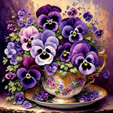 Flower Paint by Numbers Kit for Adults-Paint by Number for Adults Flowers, Floral Painting by Numbers Kit on Canvas for Gift Home Wall Decor(Flower,16x16 inch) HITO