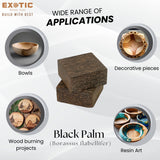 Exotic Wood Zone Black Palm Unfinished Wood Bowl Blanks Kiln Dried | Hardwood Square Blocks for DIY Woodworking Enthusiasts, Wood Pieces for Wood Crafts and Projects (6"x 6" x 2") Exotic Wood Zone