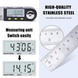 Yangoutool Digital Angle Ruler 20inches/500mm Stainless Steel Digital Angle Finder and Protractor Large Gauge Precision Measuring Tool for Woodworking Metalworking and Construction Yangoutool