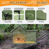 Rywell Heated Cat House for Outside Large,Super Insulated&Weatherproof,Heated Cat House for Cats, Elevated Heated Outdoor Cat House for Feral Cat with Waterproof Eaves,Timer & Temp Adjustable Rywell