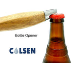 COLSEN Heavy Duty 3-Piece BBQ Grilling Tool Set, Stainless Steel Tongs, Spatula, & Fork, Kitchen Utensils Set, Camping Accessories, Brown colsen