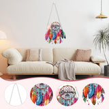 Qukle Dream Catcher Diamond Painting Kits Hanging Pendant, Special Shaped Crystal DIY Feather Diamond Art Hanging Sign Double-Sided Pattern Gem Painting Window Door Ornament, Box Package Qukle