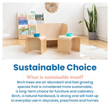 ECR4Kids Bentwood Multipurpose Table and Chair Set, Kids Furniture, Natural, 3-Piece ECR4Kids